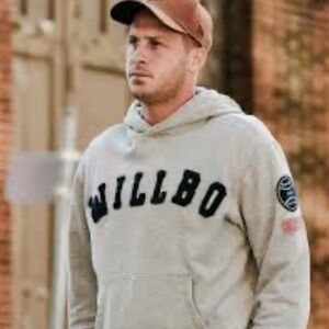 WillBo Gray Hoodie Medium Made in USA Baseball 2023 State Champs Pullover Logo